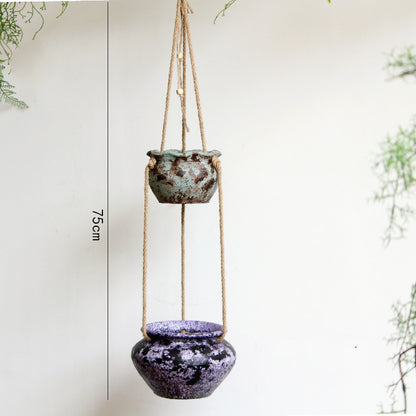 Rustic Hanging Stoneware Flower Pots Do Old Retro