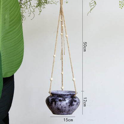 Rustic Hanging Stoneware Flower Pots Do Old Retro