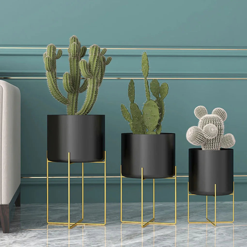 plant stand indoor gold Gold Plant Stand with Pot Fashion Light Luxury Floor Type Living Room –  MoneyMuggs
