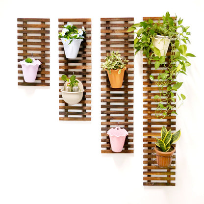 Solid Wood Hanging Wall Flower Pot Stand